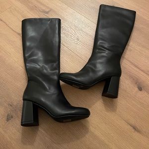 Princess Polly Teala Boots Black, Size 6 (3.1 Inch Heel)